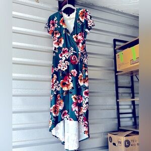 By ♥️ By - XL Teal floral high-Low dress